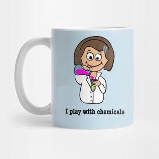 Girl playing with chemicals Mug